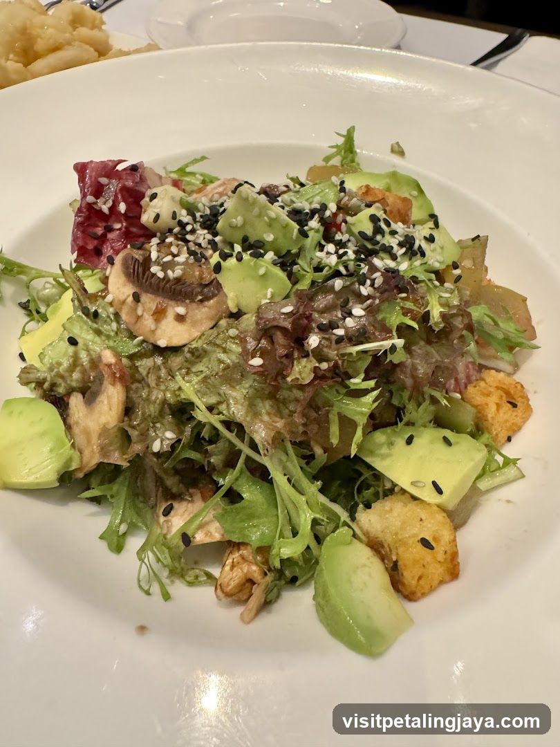 Avocado Salad with Sesame Seeds and Croutons