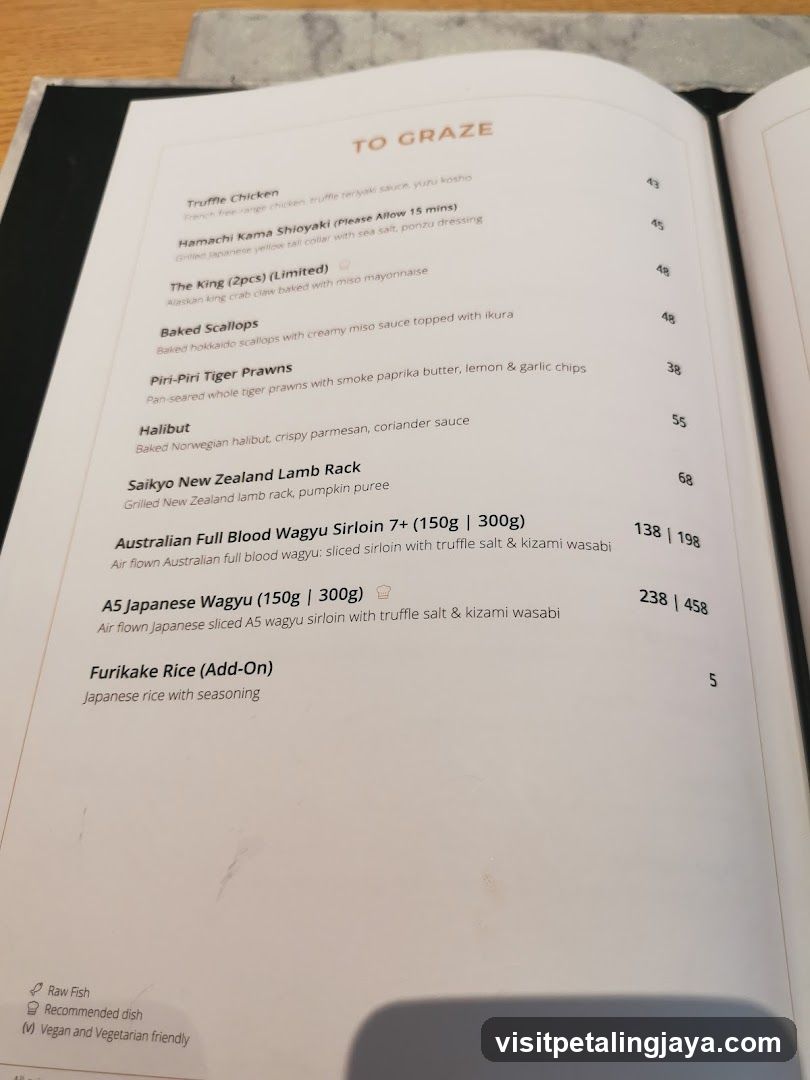TO GRAZE Menu Page