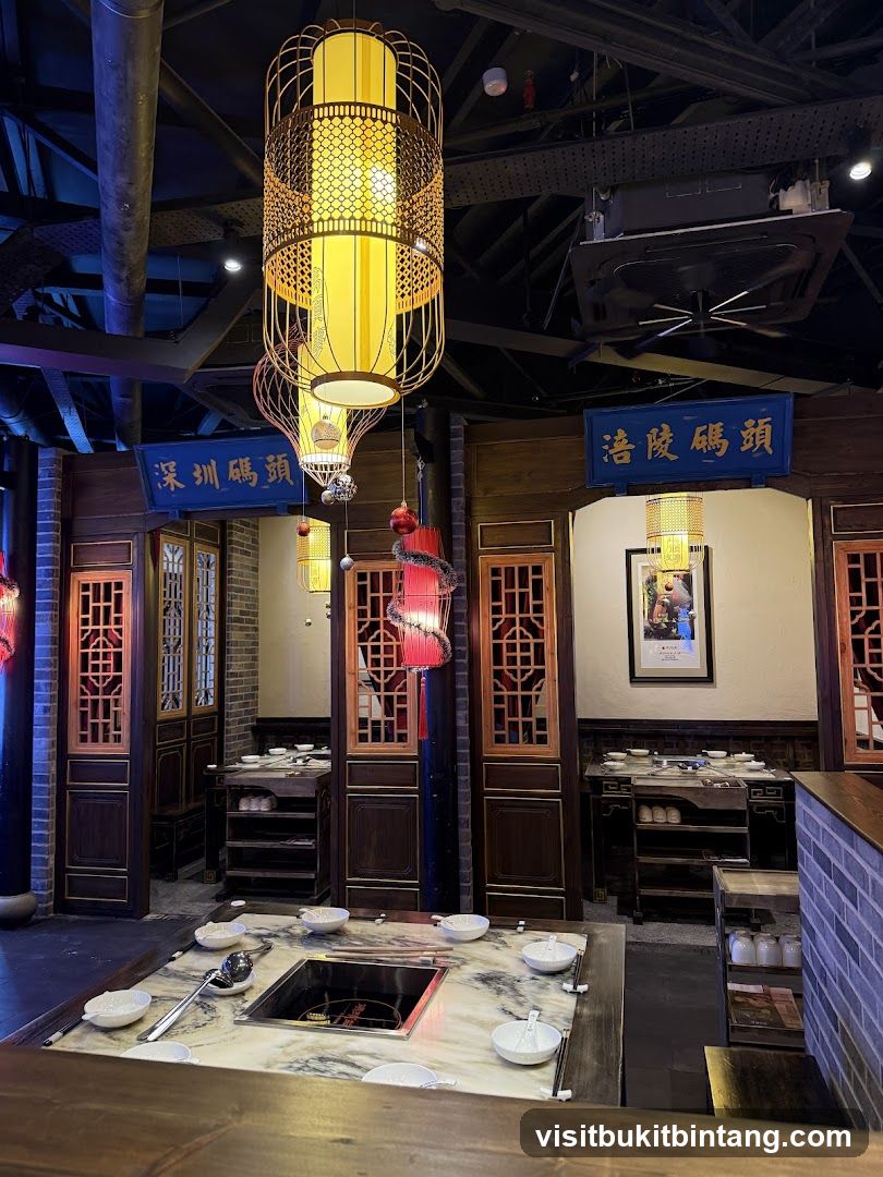 Restaurant Interior with Hot Pot Tables