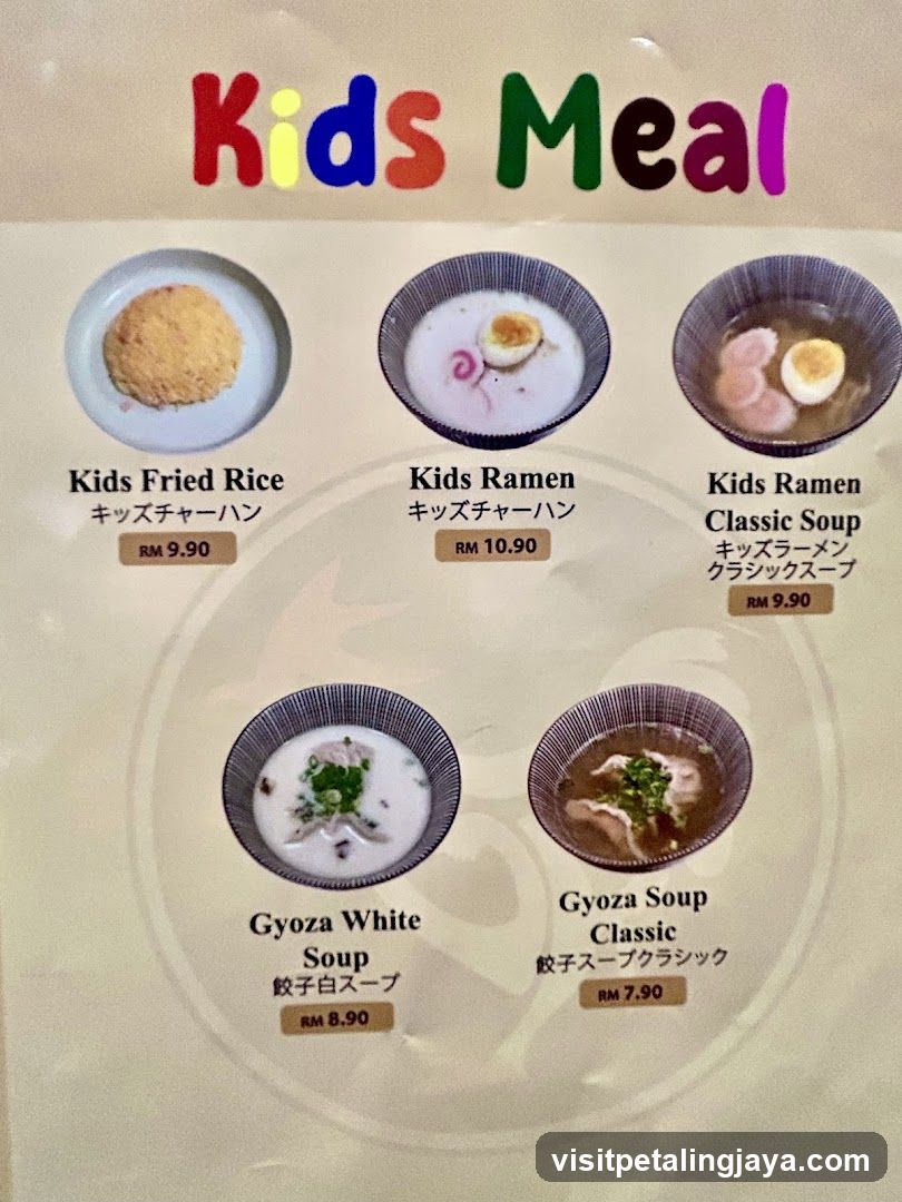 Kids Meal Menu Board