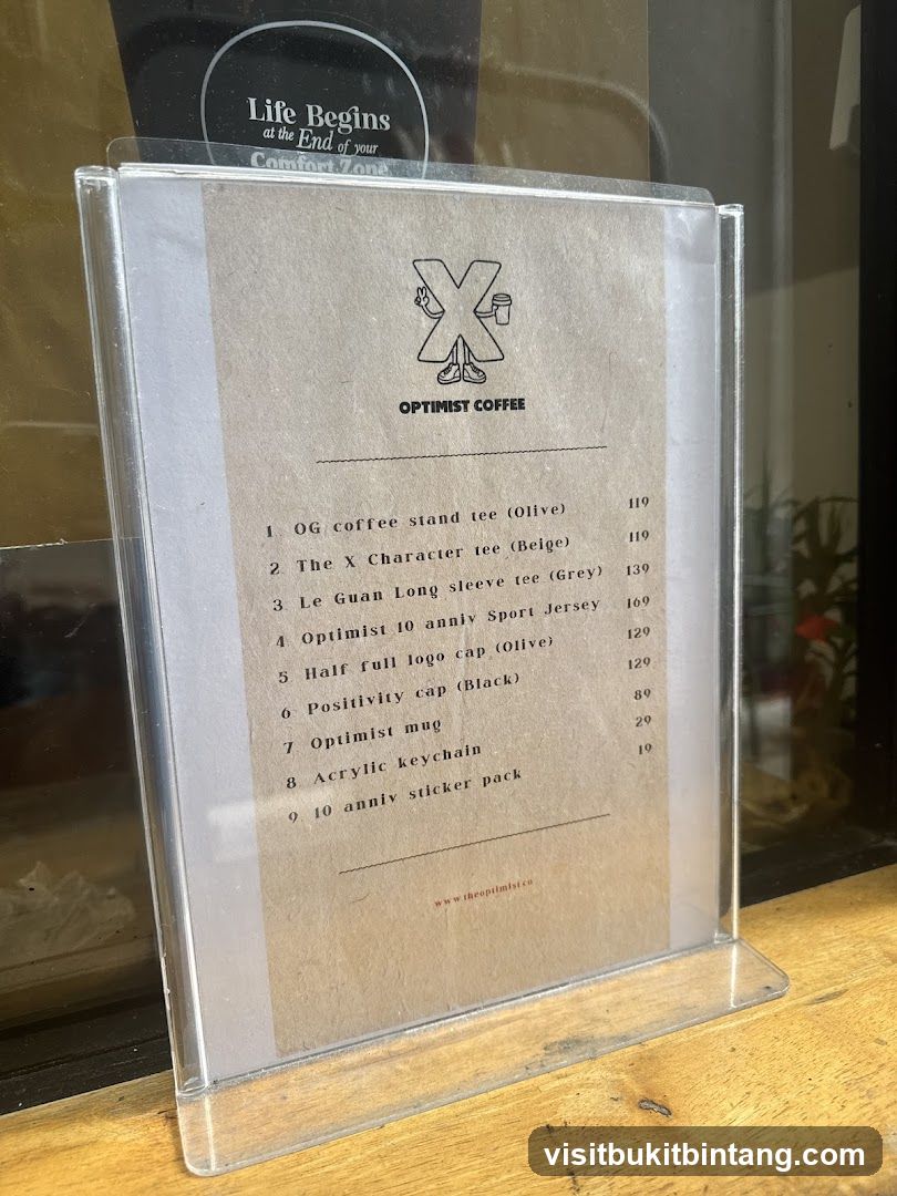 Optimist Coffee Menu