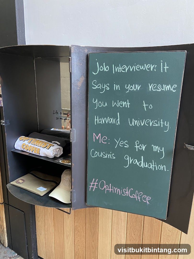 Chalkboard Joke and Merchandise Display
