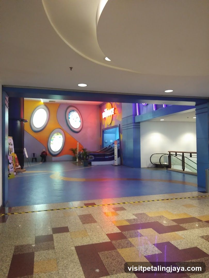 Mall Interior with Colorful Wall Art