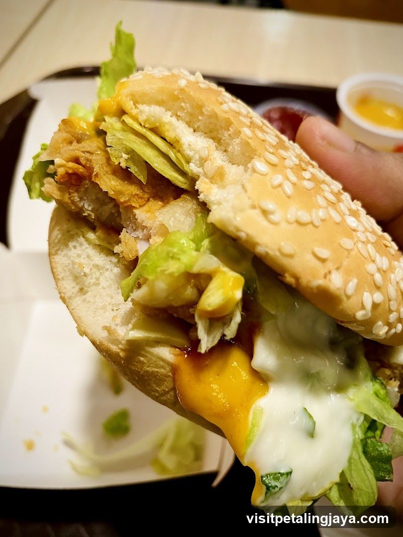 Fried Chicken Sandwich with Cheese and Lettuce