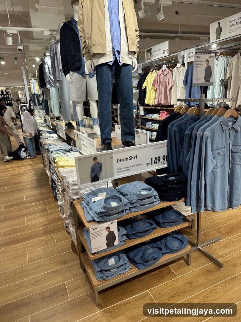Denim Shirt Display in Clothing Store