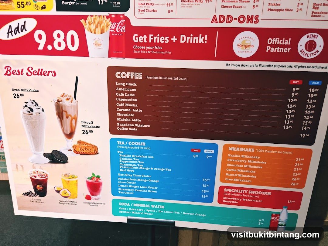Pasadena Burgers Menu