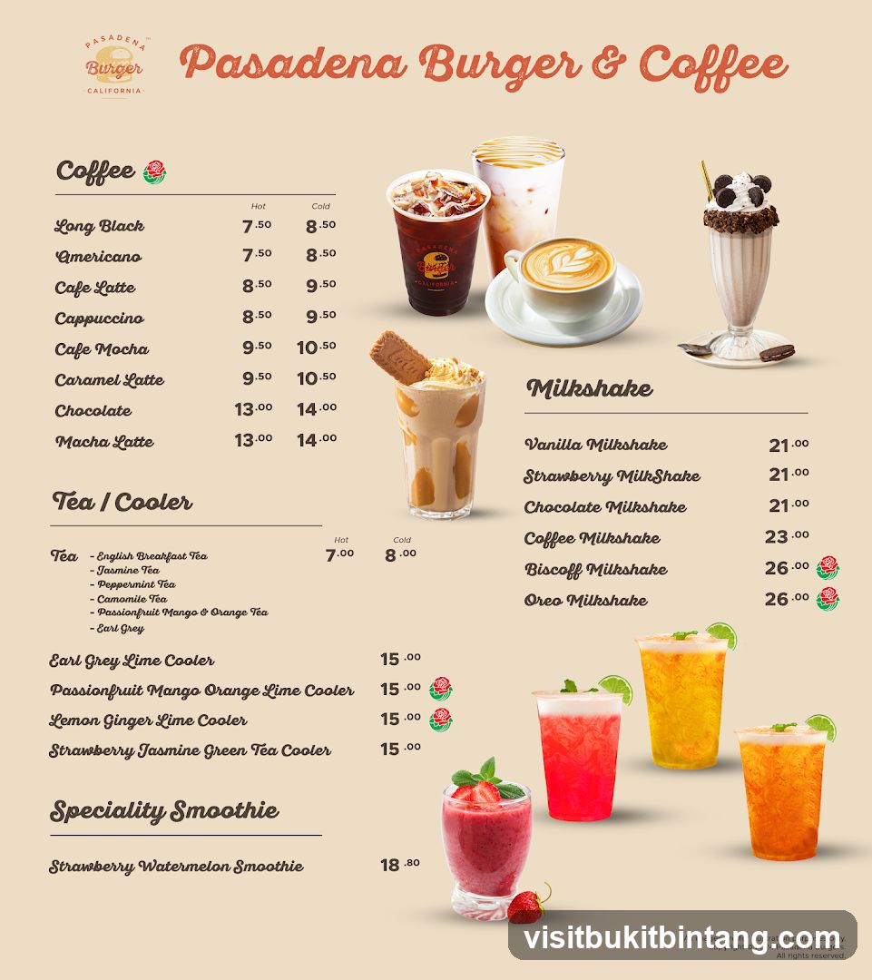 Pasadena Burger & Coffee Menu