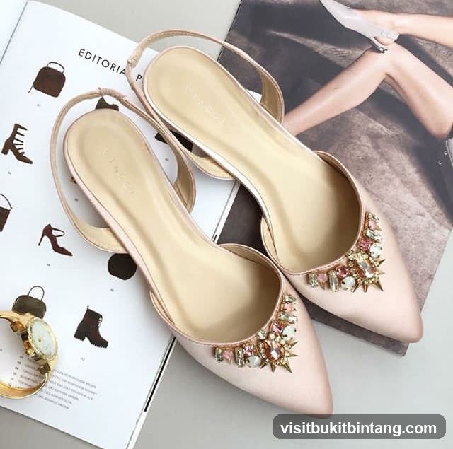 Embellished Slingback Flats