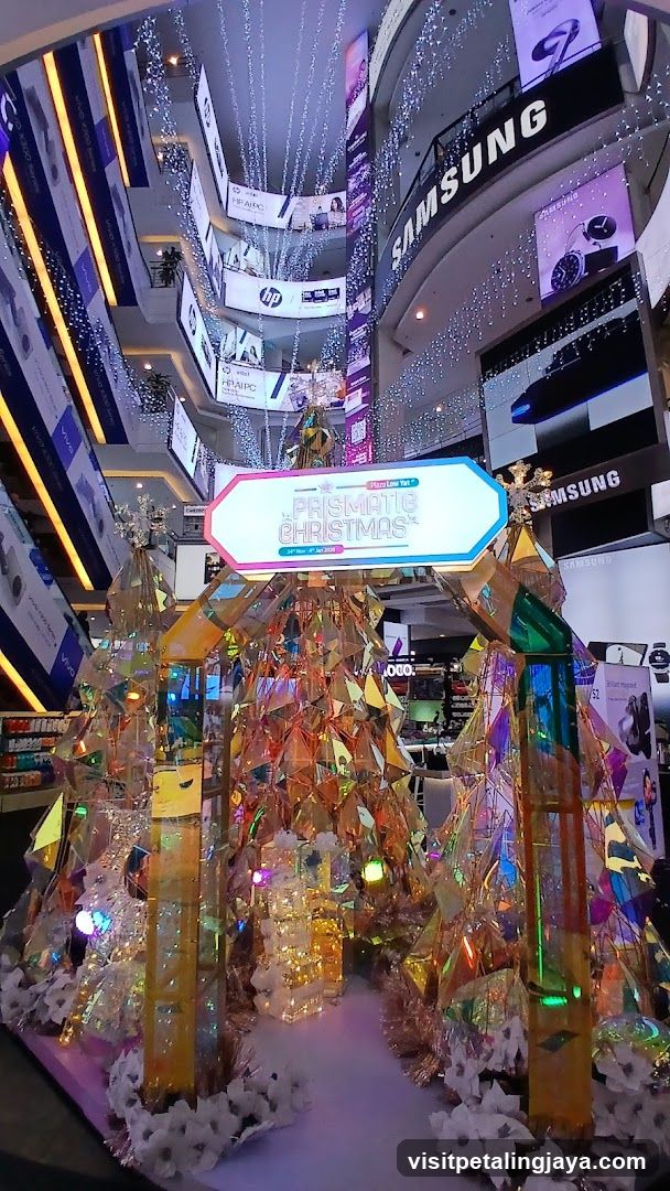 Prismatic Christmas Display in Mall Interior