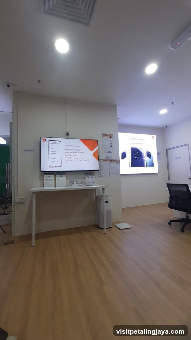 Interior Display Area with Screens and Products