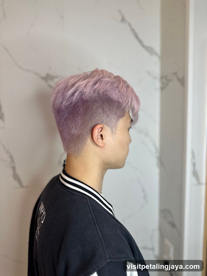 Purple Haircut Side Profile