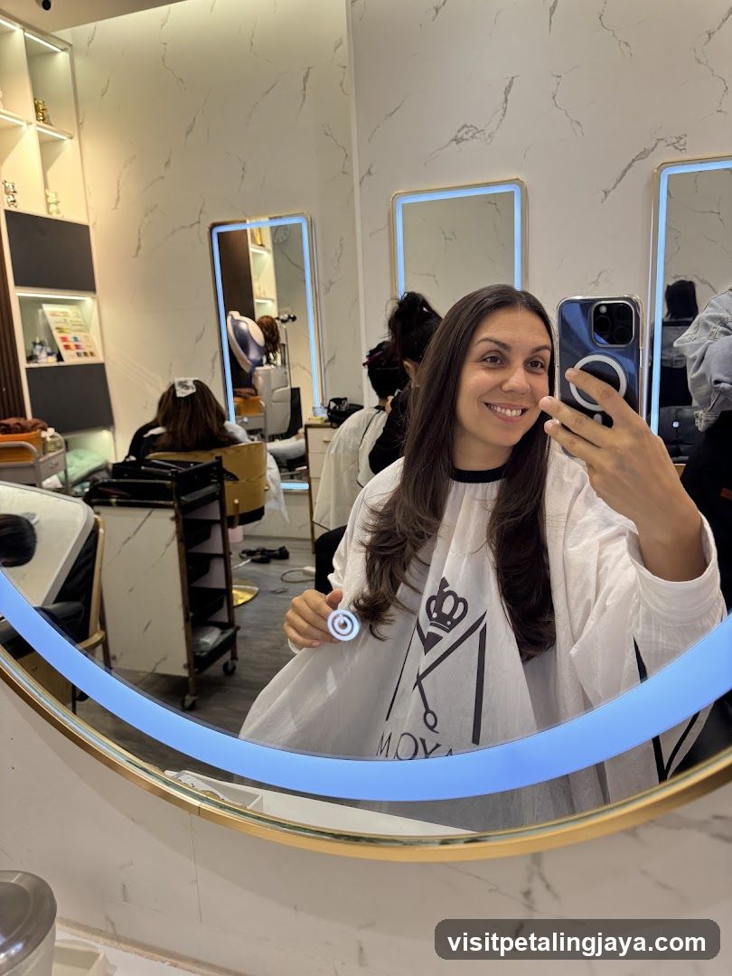 Hair Salon Interior Mirror Selfie