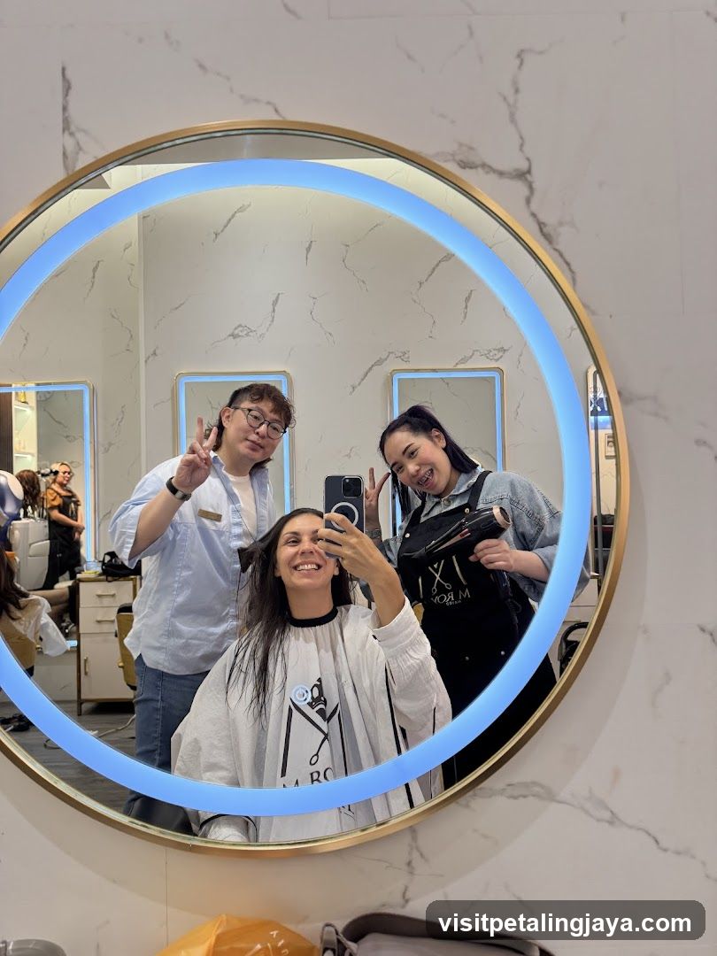 Hair Salon Interior Mirror Selfie