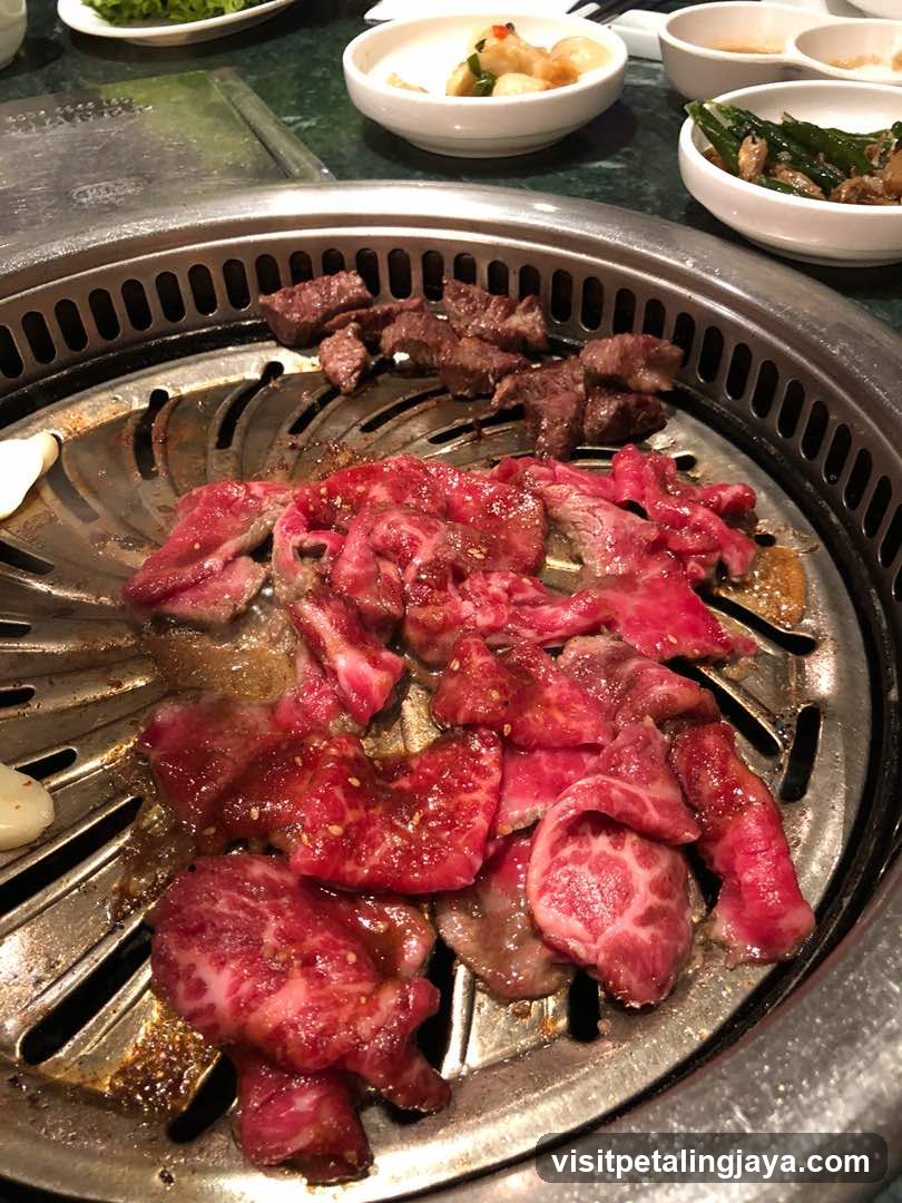 Grilled Beef on Hot Plate