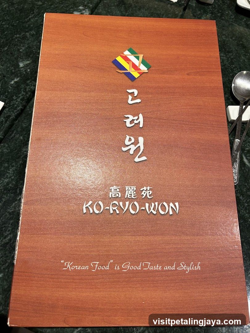 KO-RYO-WON Menu Cover