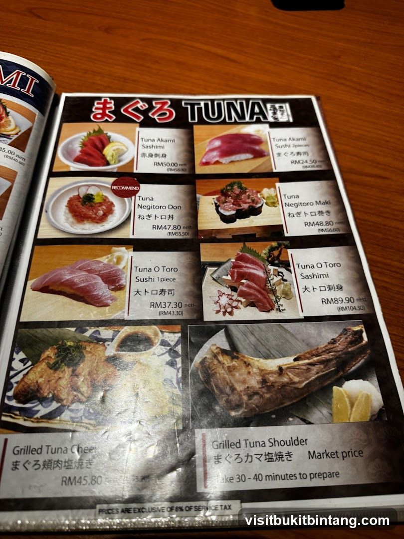 TUNA Menu