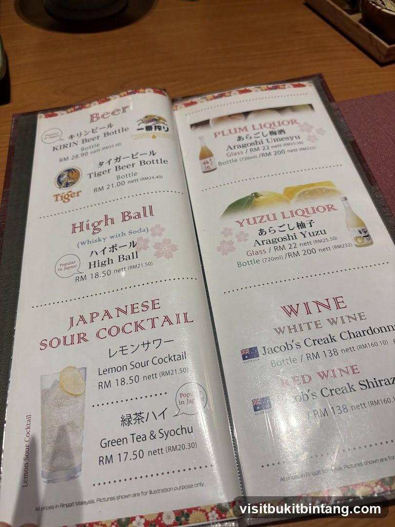 Drinks Menu