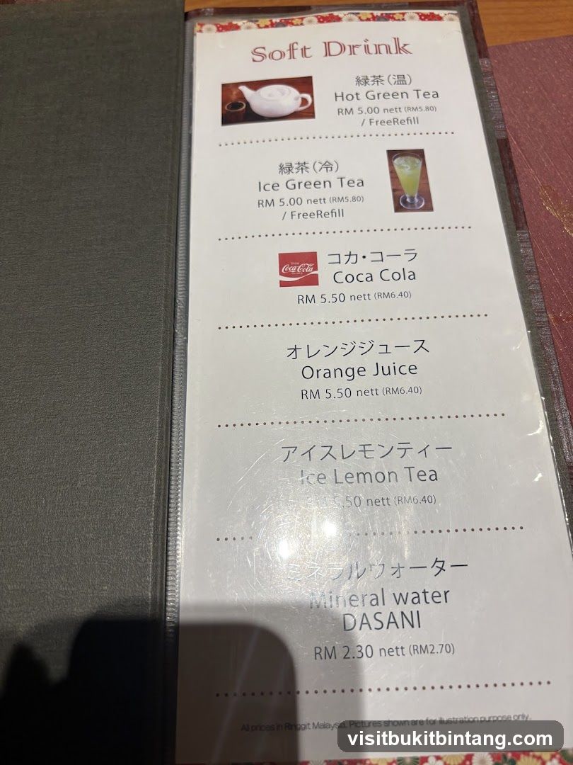 Soft Drink Menu