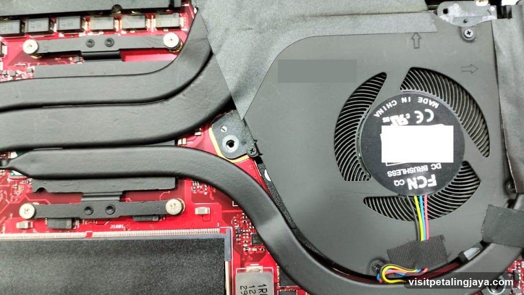 Laptop Cooling Fan and Motherboard