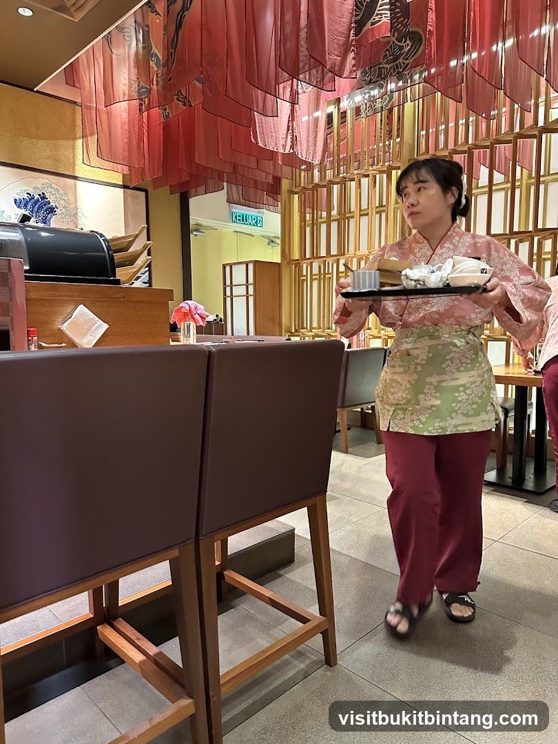 Waitress carrying a tray