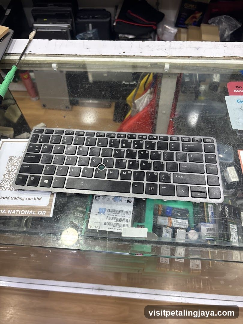 Keyboard on Glass Counter