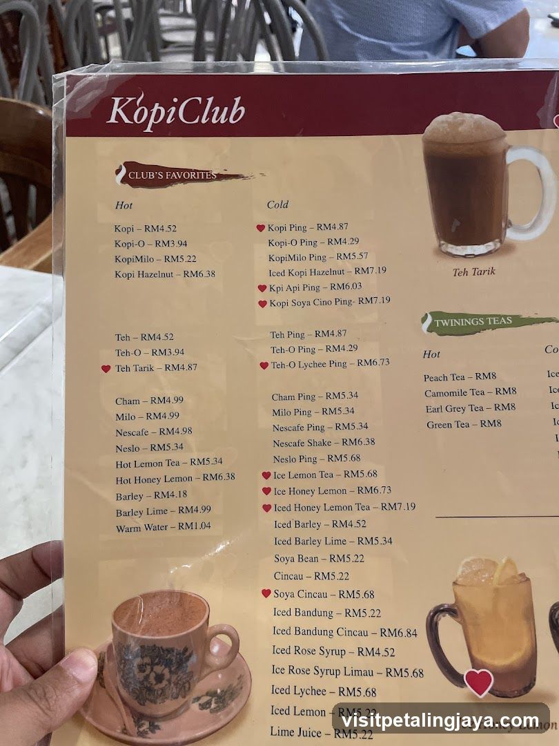 Kopi Club Menu