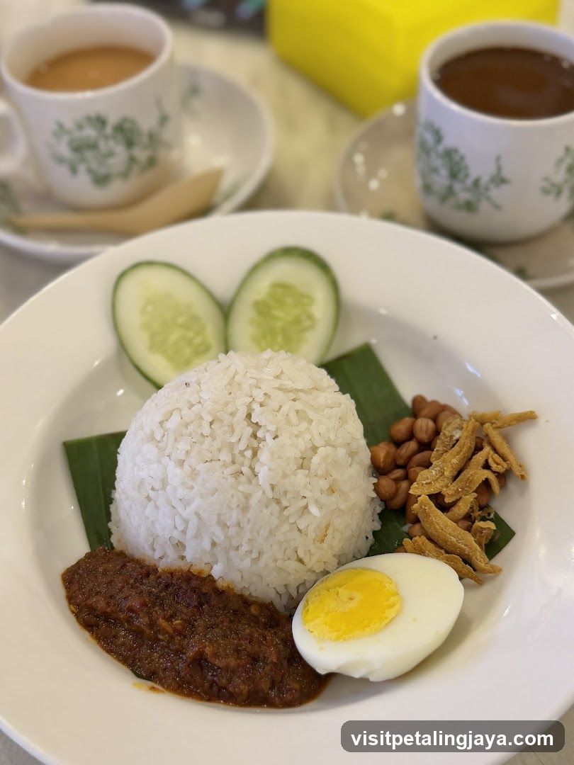 Nasi Lemak Plate with Tea