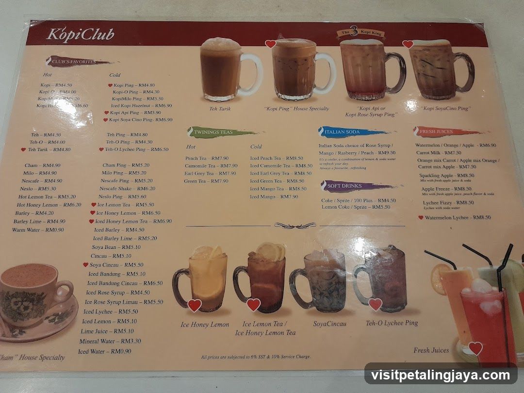 Kopi Club Menu
