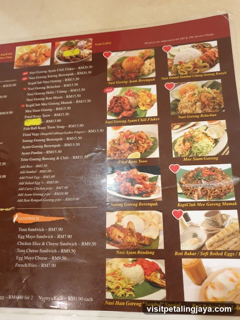 Kopiklub Menu Board
