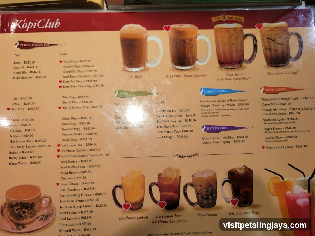 Kopi Club Menu Board