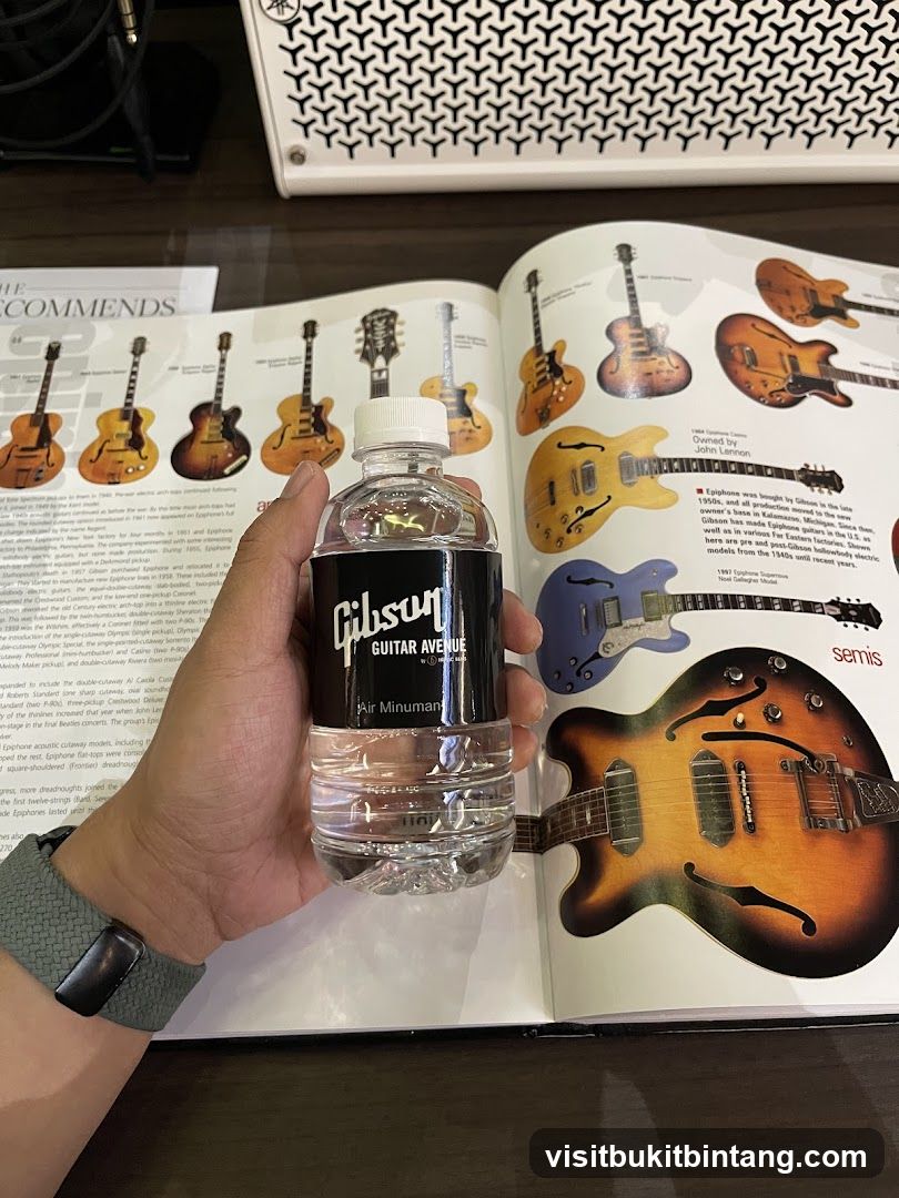 Gibson Guitar Book and Water Bottle