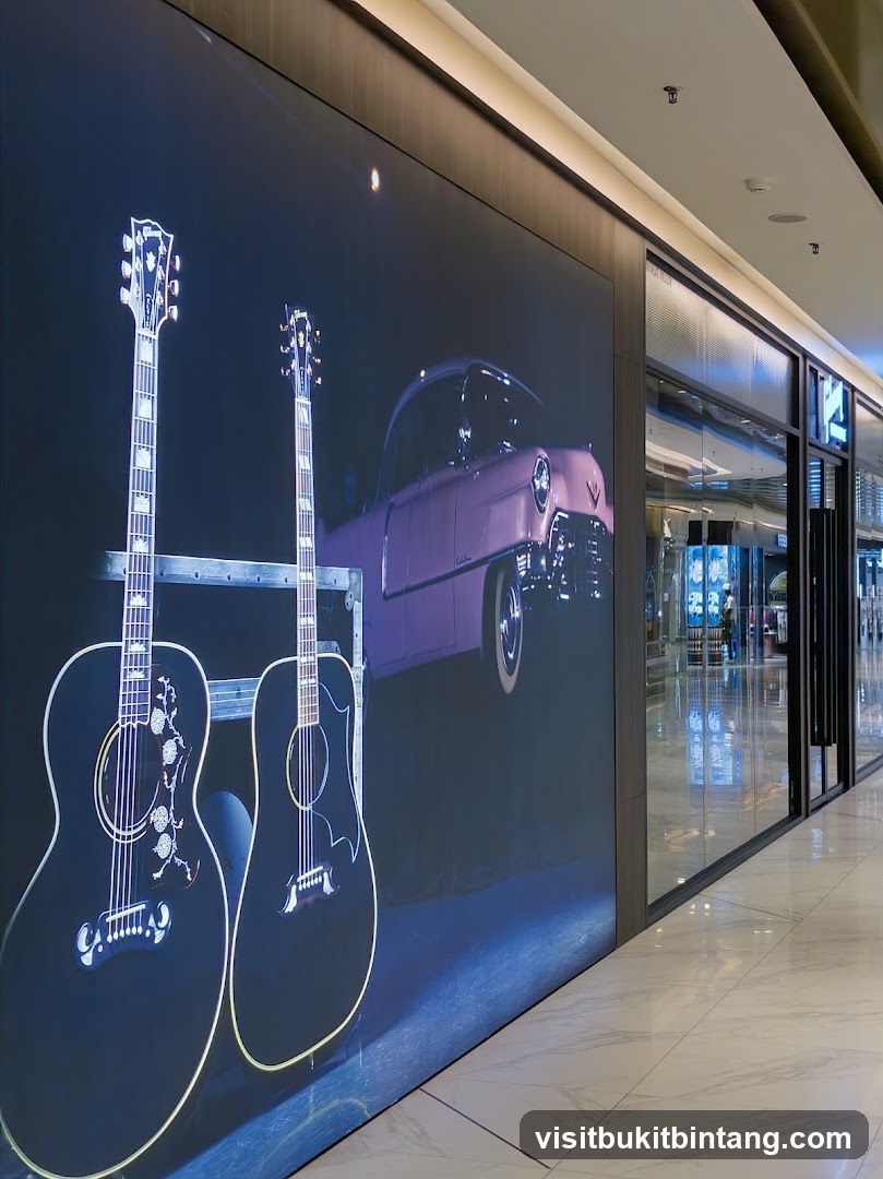 Wall Mural of Guitars and Classic Car