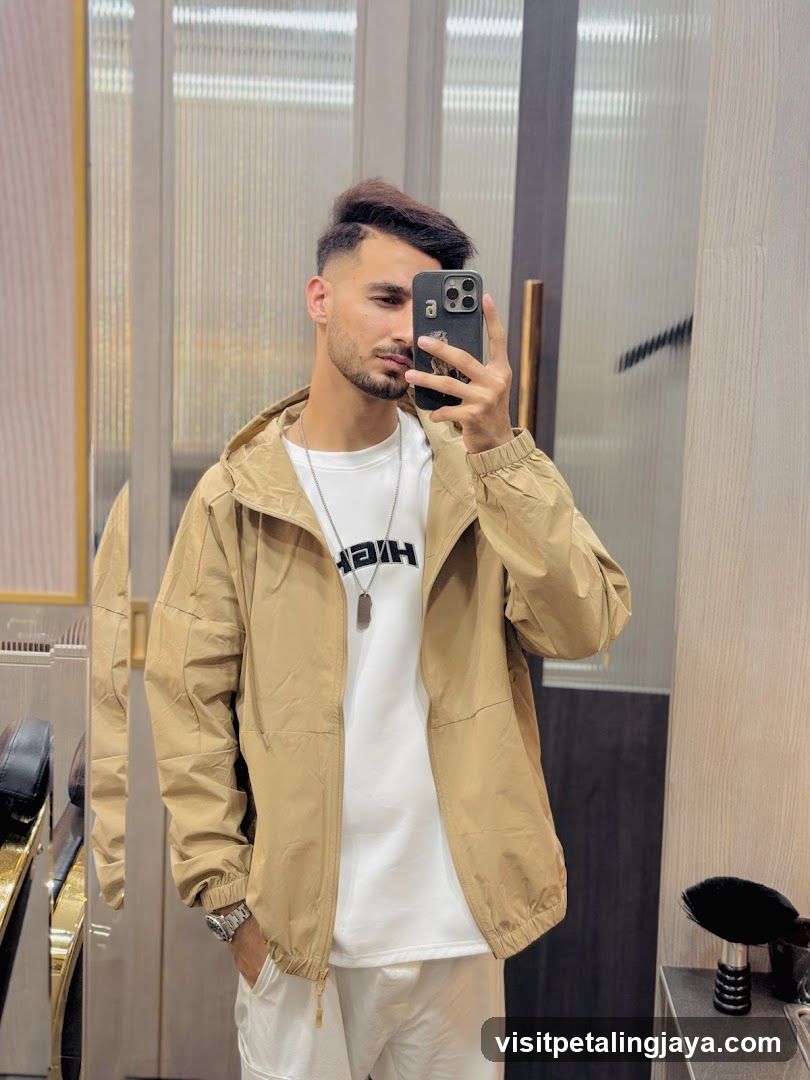Man Taking Mirror Selfie in Salon
