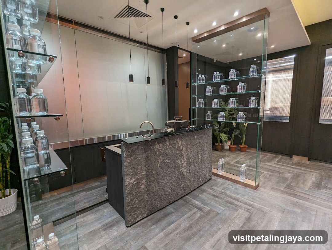 Modern Interior with Glass Display Cabinets