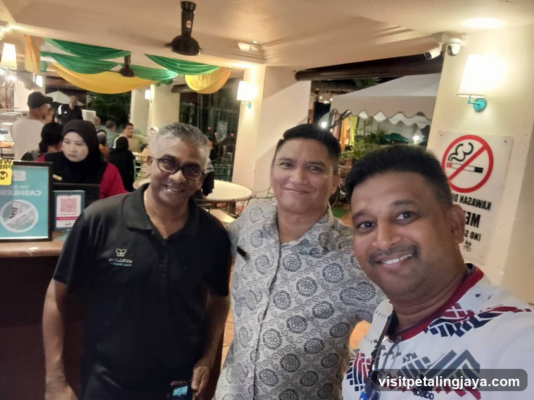 Group photo inside a restaurant or cafe