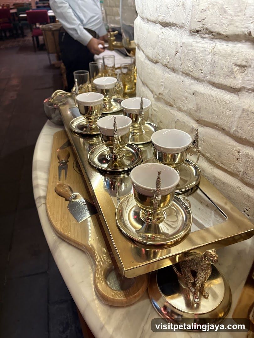 Gold Coffee Cups on a Tray