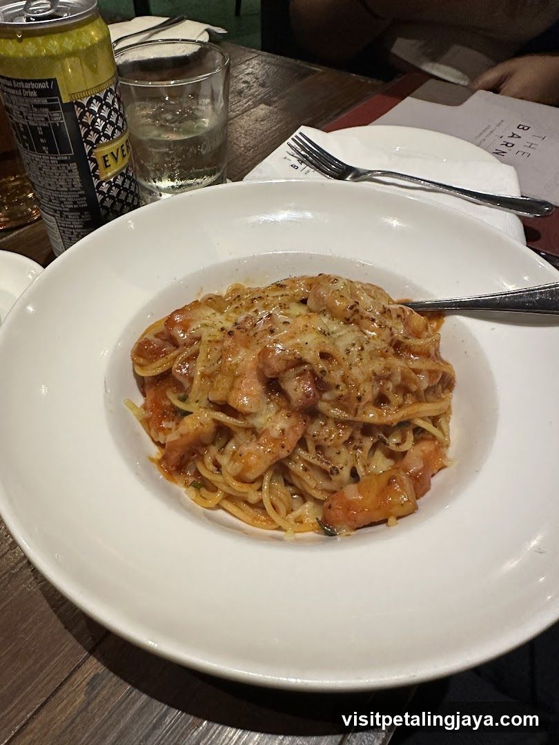 Pasta Dish with Sauce and Garnish