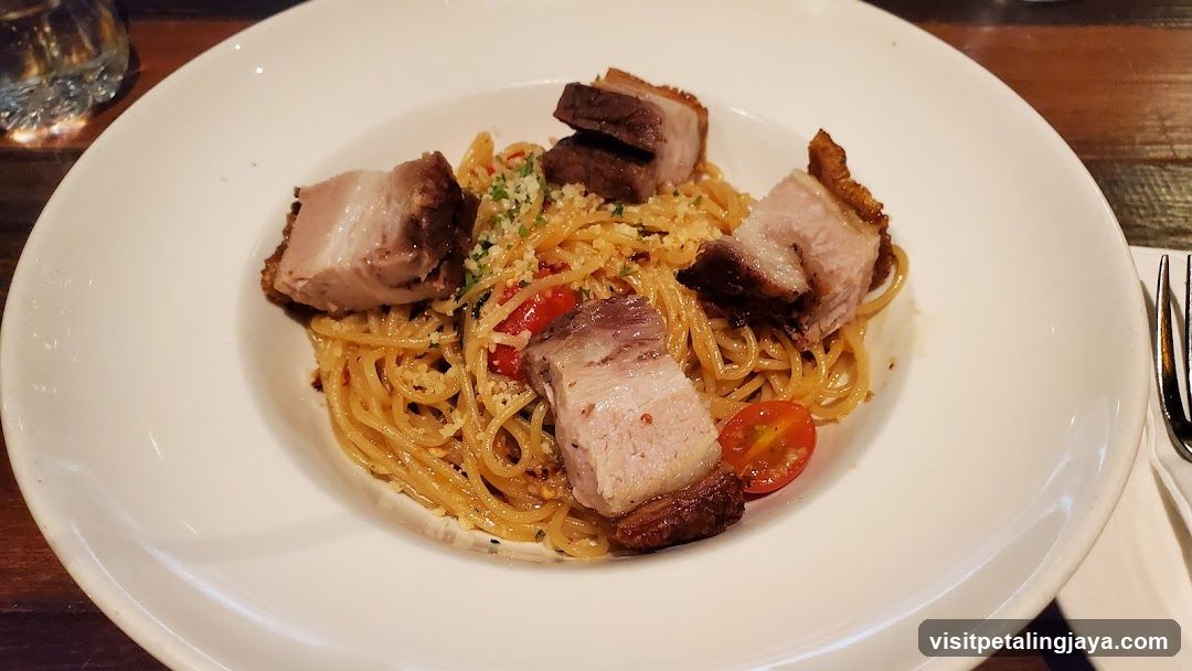 Pork Belly Pasta with Cherry Tomatoes