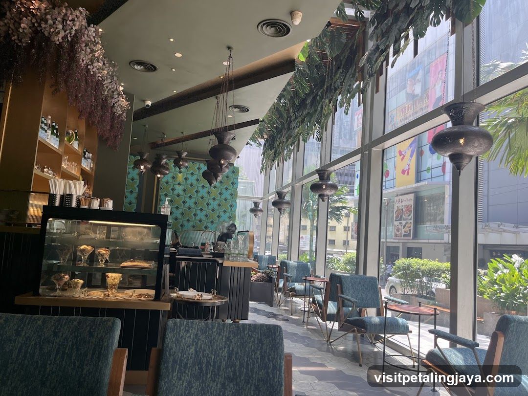 Cozy Cafe Interior with Large Windows