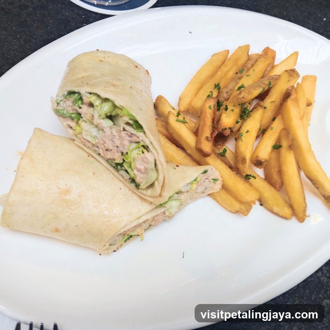 Tuna Salad Wrap with French Fries