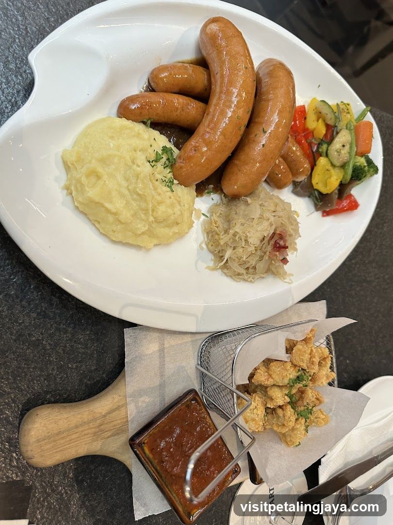 Sausage Platter with Sides and Fried Snacks