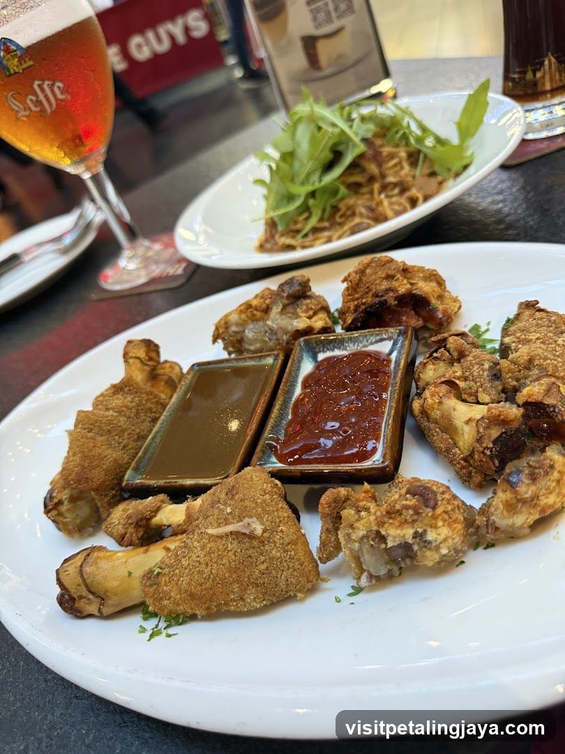 Fried Chicken and Noodles at a Bar