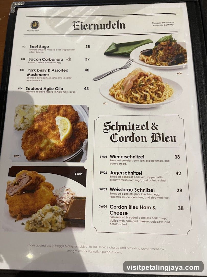 German Cuisine Menu