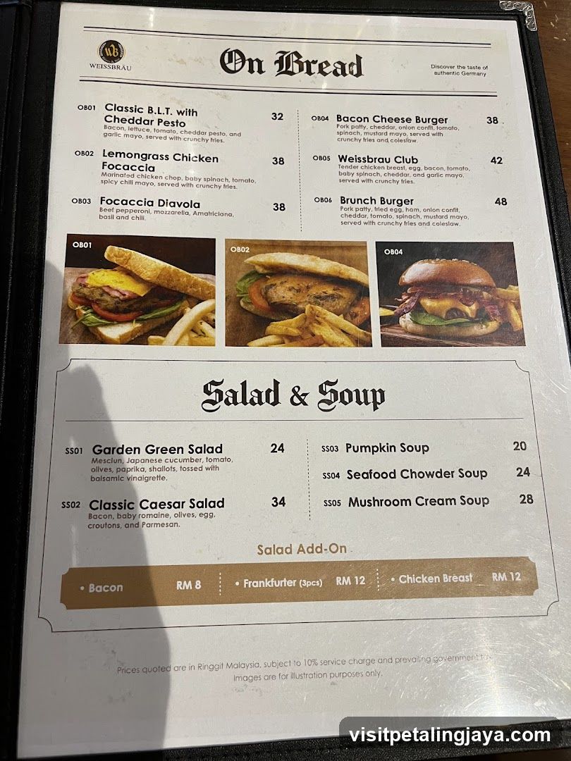 On Bread Menu