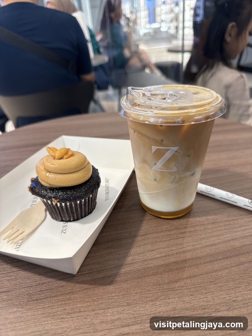 Cupcake and Iced Coffee at ZUSKA CAFE