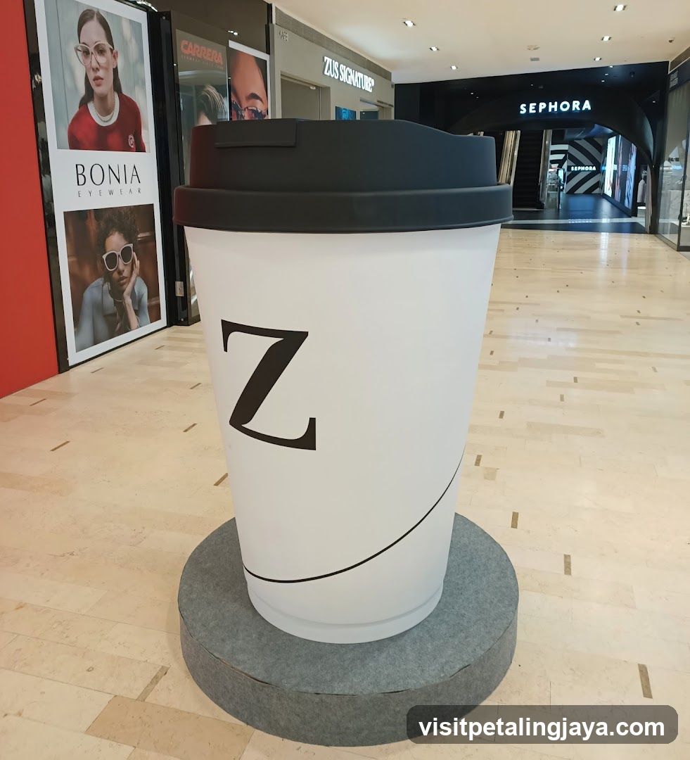 Coffee Cup Display in Mall