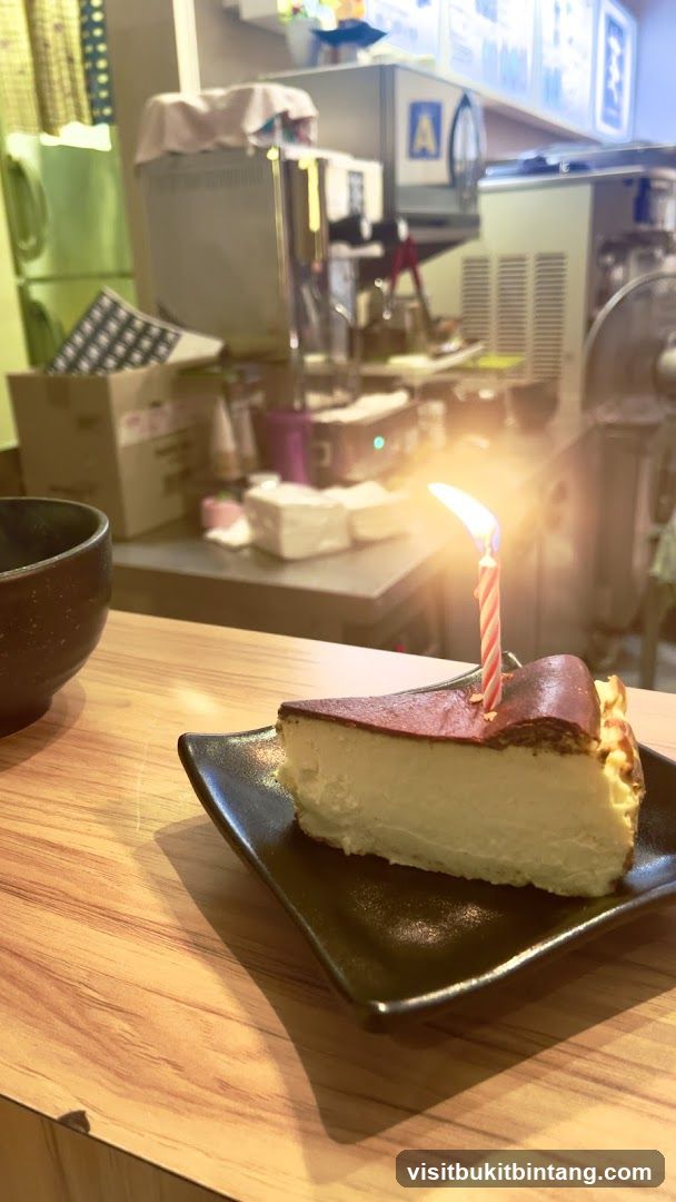 Cheesecake with a Birthday Candle
