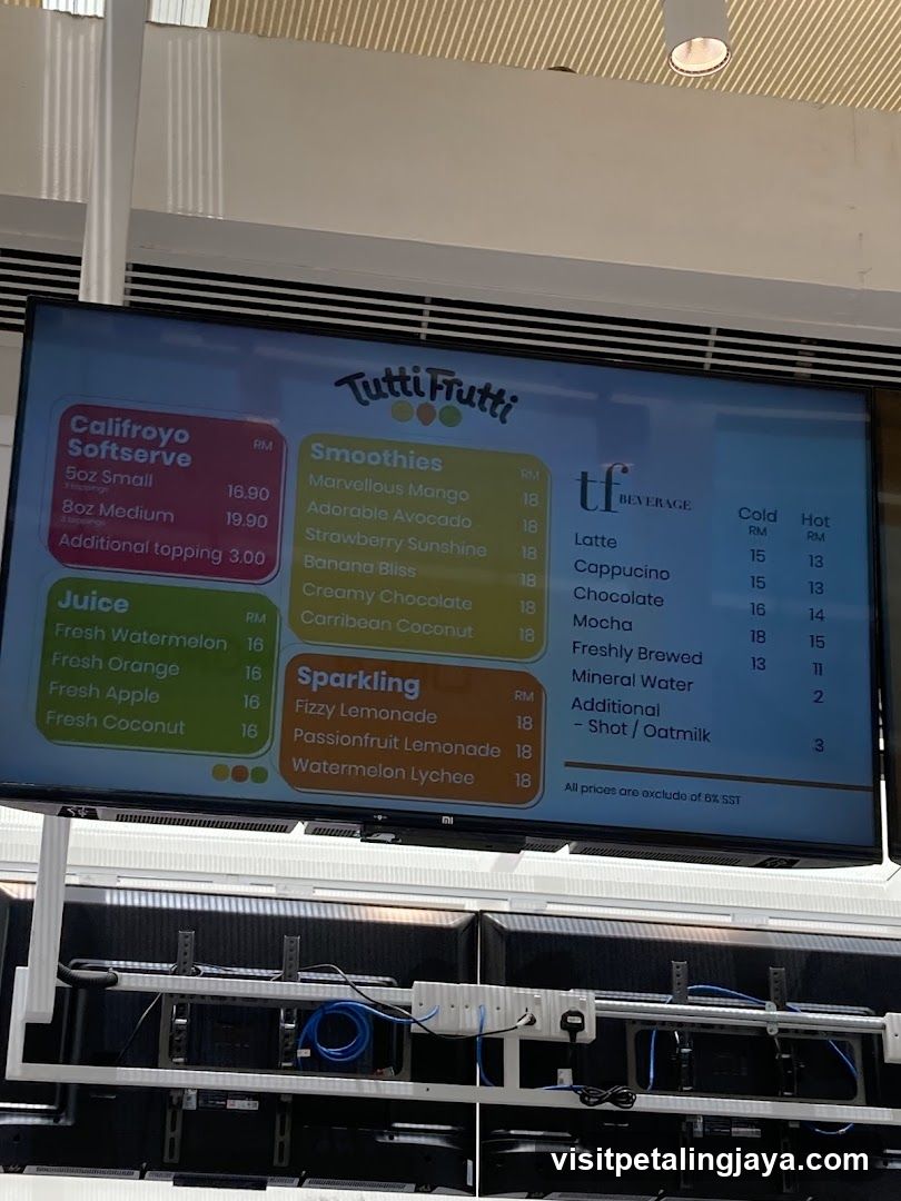 Tutti Frutti Menu Board