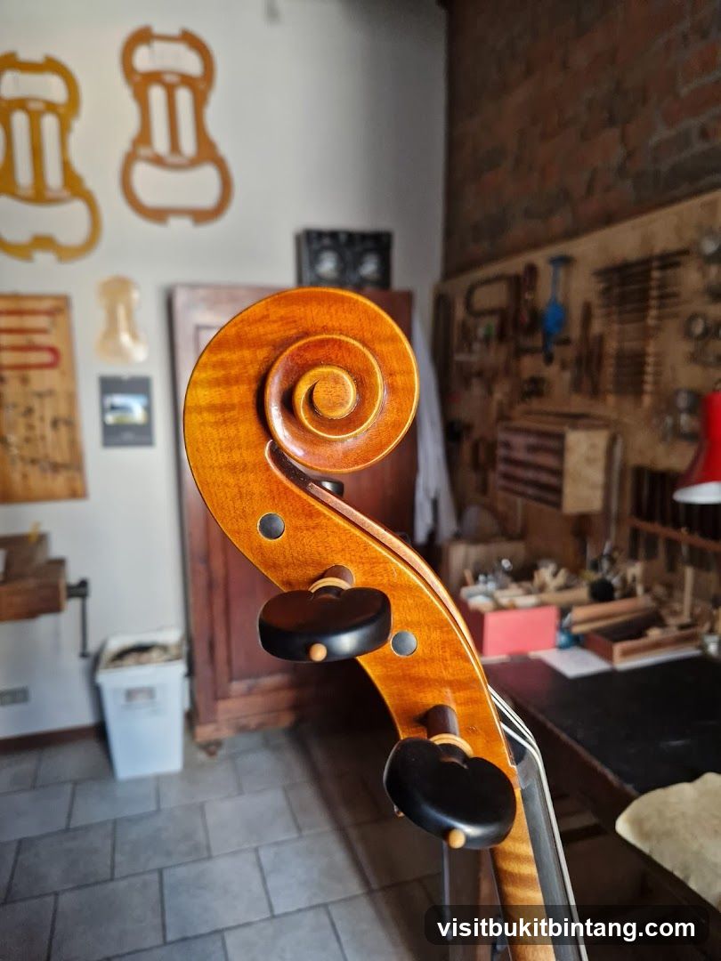 Violin Scroll in Workshop