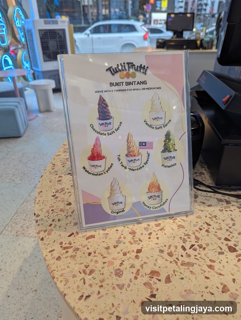 Tutti Frutti Bukit Bintang Menu